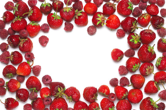 Various berries on white
