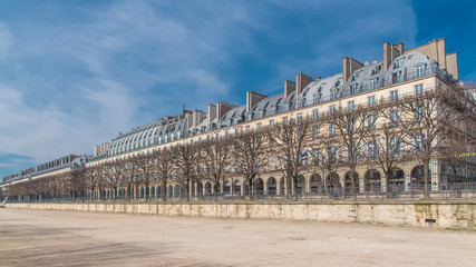 Paris, beautiful building, typical parisian facade avenue de Rivoli
