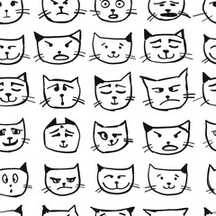 Cat faces, seamless pattern for your design