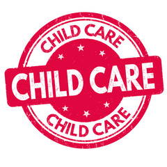 Child care grunge rubber stamp