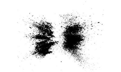 Ink Splatter Black Paint Brush Splashes Set 