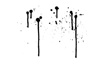 Ink Splatter Black Paint Brush Splashes - obrazy, fototapety, plakaty