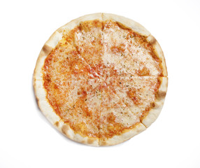 Margarita pizza isolated on white