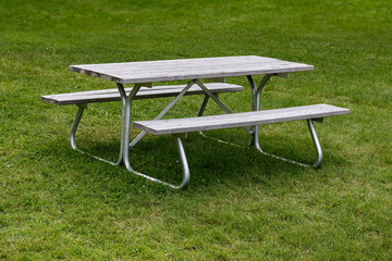Picnic table with benches in the national park