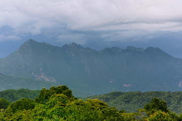Doi Luang Chiang Dao looking from Doi Mae Ta man ,Chiang Mai ,Thailand