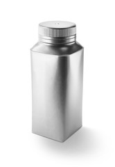 aluminium bottle on white background