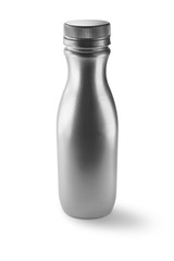 aluminium bottle on white background