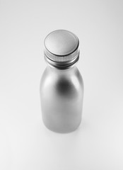 aluminium bottle on white background