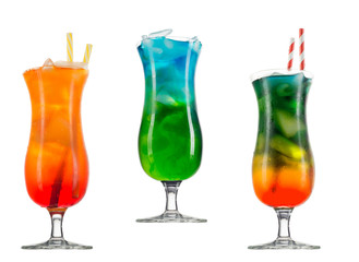 Cold summer alcoholic cocktail isolated on white background