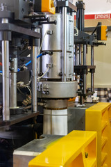 Molded plastic machine in the process of manufacturing the product.