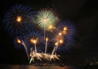 Colorful of fireworks in holiday festival