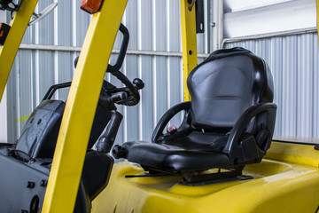 The seat of the forklift
