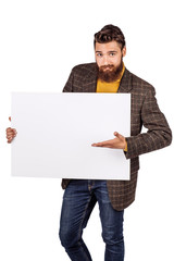 portrait of bearded businessman. human emotion expression concept. image isolated white background.