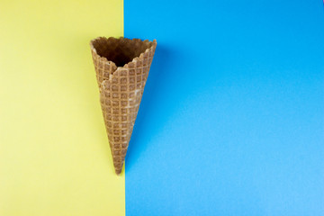 Sweet ice cream cone. Summer minimal food concept