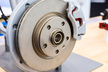 Steel brake disc complete with brake pads.