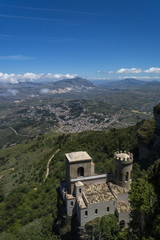 Fototapeta na wymiar Panorama view from Erice in Sycily
