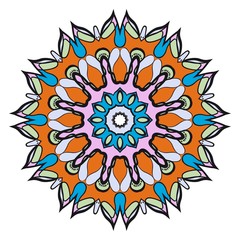 Decorative floral mandala. vector illustration. Tribal Ethnic Arabic, Indian, motif. for fashion print design, wallpaper, invitation.