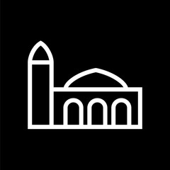 Building icon lined simple flat style illustration