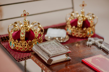 orthodox cross in church wedding
