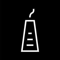 Building icon lined simple flat style illustration