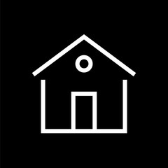 Building icon lined simple flat style illustration