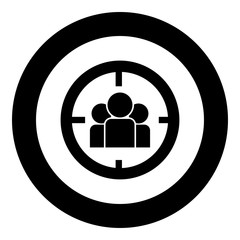 People in target or target audience icon black color in circle round