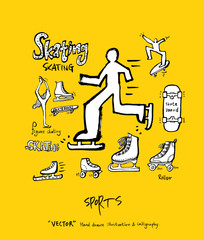 Obraz premium 스포츠 포스터 / 손으로 그린 스포츠 그림