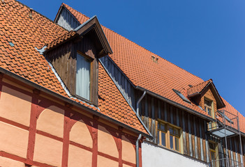 Half timbered houses in historic spa town Bad Salzuflen, Germany