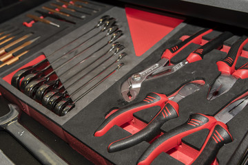 Fototapeta premium Set of pliers and wrenches in set.