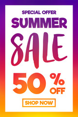 Concept of colourful poster for Summer Sale. Vector.