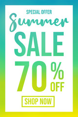 Design of multicoloured poster for Summer Sale. Vector.