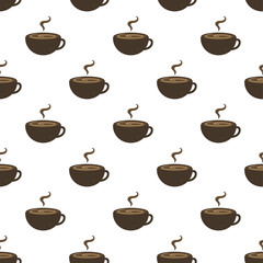 Obraz premium Coffee Seamless Pattern Background, Vector Illustration