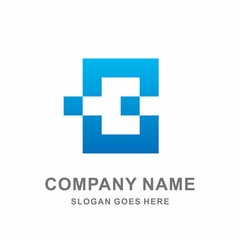 Monogram Letter B Geometric Square Space Cube Architecture Construction Business Company Stock Vector Logo Design Template