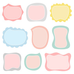 Cute Note Papers, Template for Scrapbooking, Vector Illustration