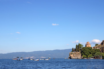 Jovan Kaneo church Ohrid lake Macedonia landscape