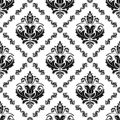 Orient classic pattern. Seamless abstract background with repeating elements. Orient black and white background