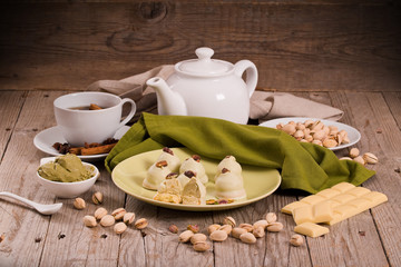 Pistachio truffles.