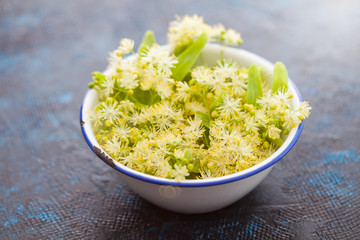 bowl of linden flowers