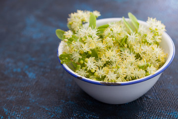 bowl of linden flowers