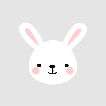 Cute Rabbit Face Vector Bunny Icon