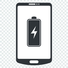 Fototapeta premium Vector icon of charging a mobile phone