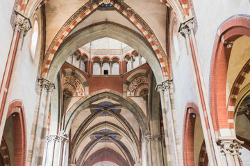 Interior of the Basilica of Sant'Andrea that was built between 1219 and 1227. The abbey has a...