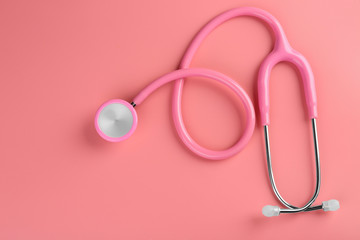 Fototapeta premium Stethoscope on color background