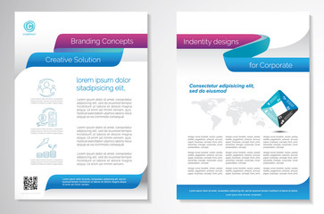 Template vector design for Brochure, Annual Report, Magazine, Poster, Corporate Presentation, Portfolio, Flyer, infographic, layout modern with colorful size A4, Front and back, Easy to use and edit.