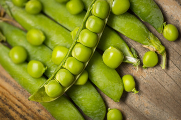 fresh green pea close up in the detail