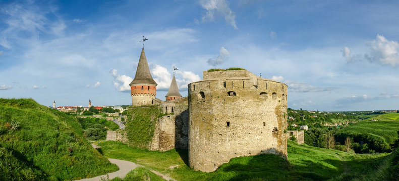 West side of the medieval Kamianets-Podilskyi fortress, Ukraine
