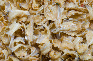 Salted Fried Dried Fishes for Appetizer Eating.