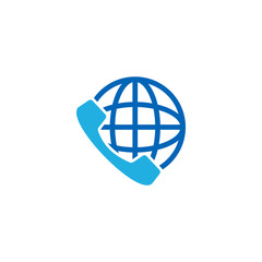 International Call Logo Icon Design