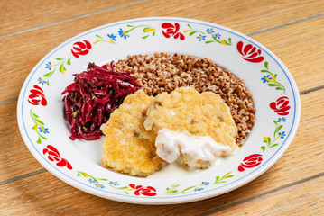 meat with buckwheat