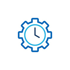 Clock Gear Logo Icon Design